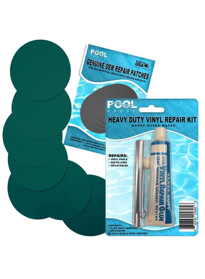 Pool Above Heavy Duty Vinyl Repair Patch Kit for Above-Ground Liner Repair; Glue and Patch Inflatables; Boat; Raft; Kayak; Air Beds; Inflatable Mattress Repair (Light Blue) - Image 3