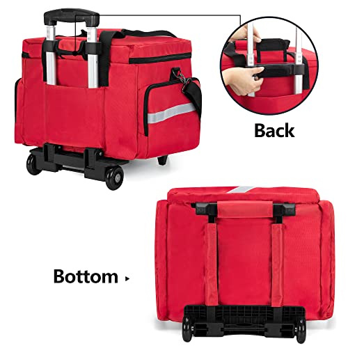 Trunab Rolling Medical Bag with Detachable Trolley, Nurse Rolling Bag with Removable Dividers 15.6” Laptop Sleeve, First Aid Responder Bag Empty for Home Health Nurses, Doctors, EMT, EMS - Image 4