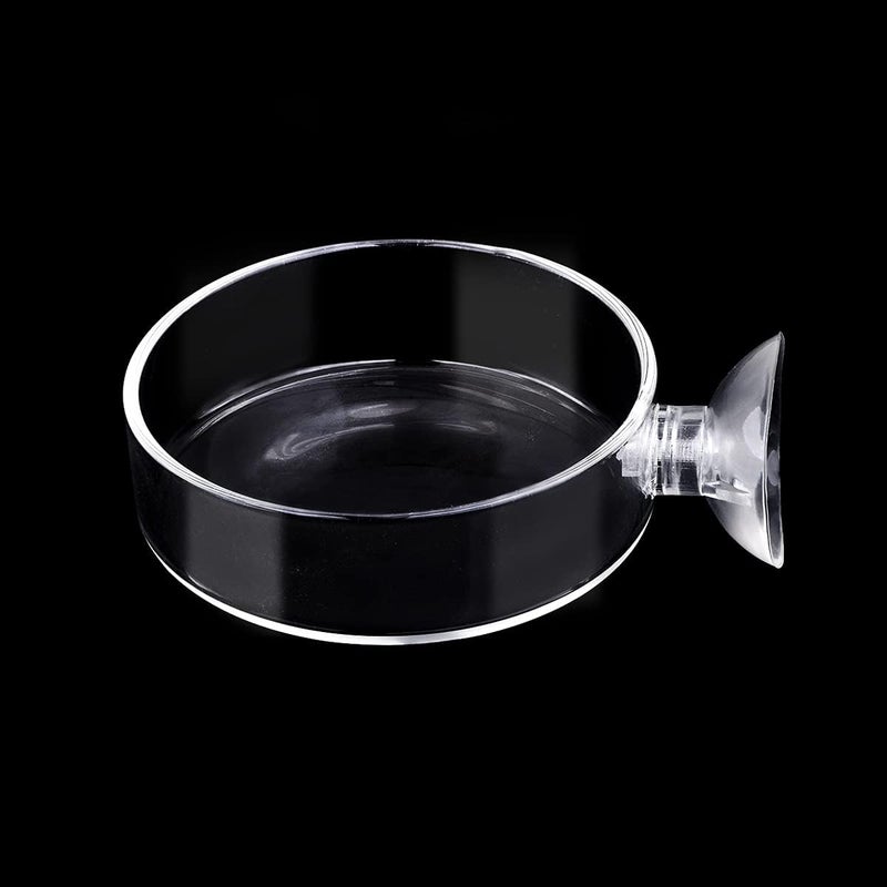 WEAVERBIRD 60mm Aquarium Shrimp Feeder Dish with Suction Glass Fish Tank Feeding Bowls Round Clear Dishes Tray - Image 1