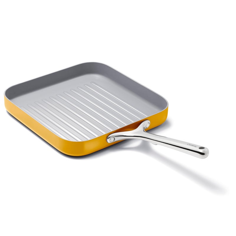 Caraway Square Grill Pan - 11” Grill Pan - Non-Stick Ceramic Coated - Non Toxic, PTFE & PFOA Free - Oven Safe & Compatible with All Stovetops - Marigold - Image 1