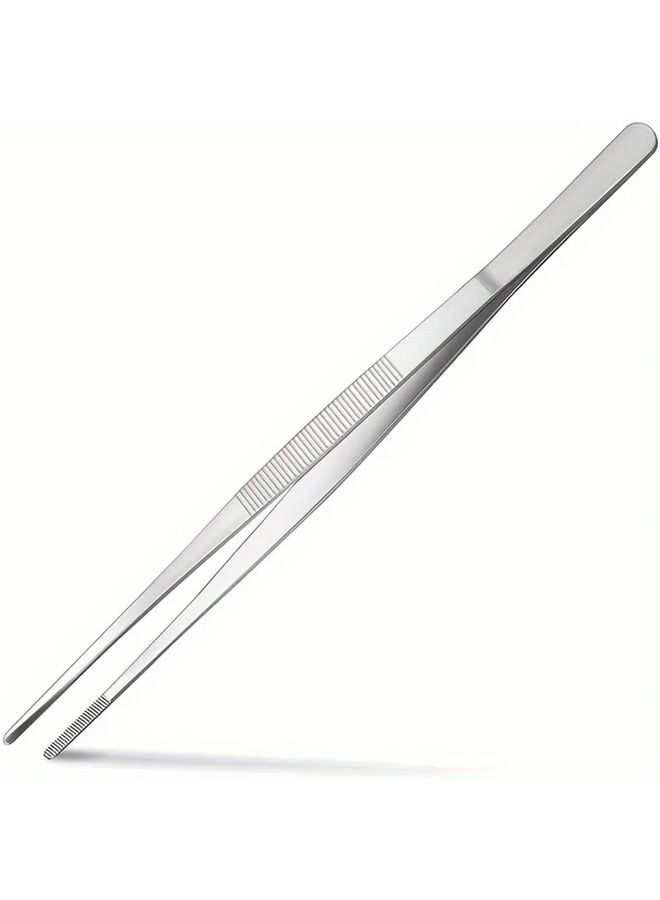 Extra Thick Long Stainless Steel BBQ Tongs 2Pcs Lab Grade Food Clip - Image 1