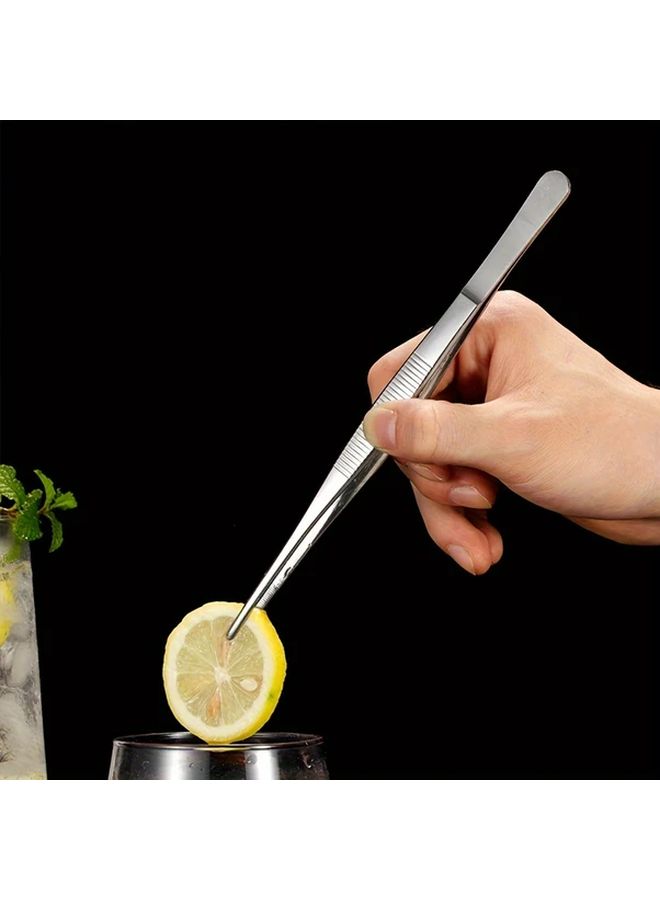 Extra Thick Long Stainless Steel BBQ Tongs 2Pcs Lab Grade Food Clip - Image 2