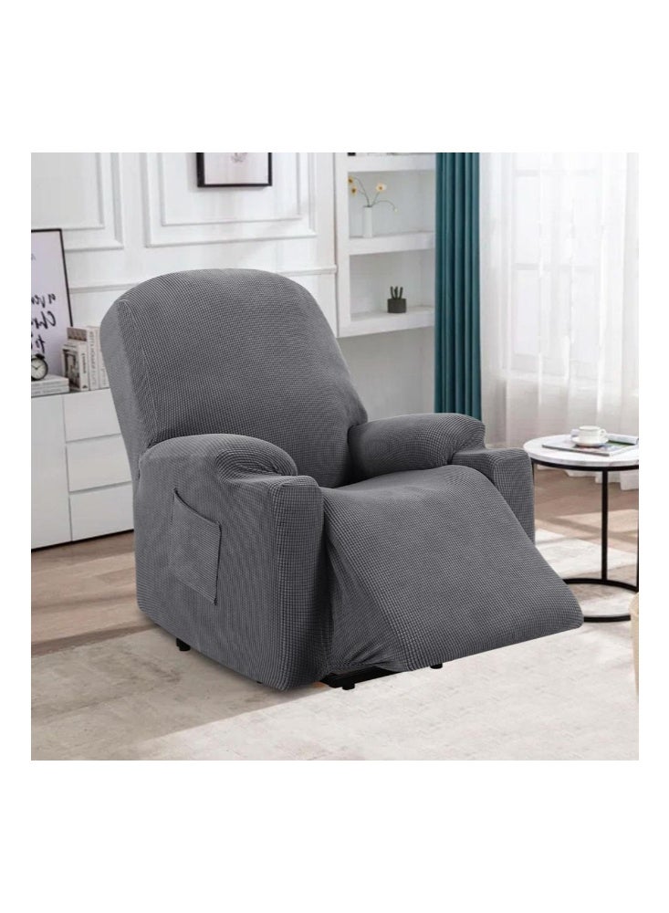 تيلانبو 4 قطع/مجموعة أغطية كراسي الاسترخاء الجاكار، واقي لأغطية الأريكة المتكئة، رمادي - Image 5