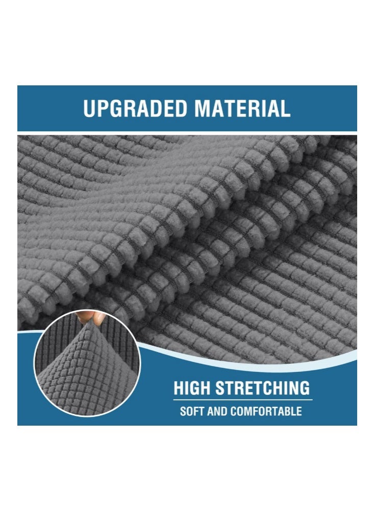 تيلانبو 4 قطع/مجموعة أغطية كراسي الاسترخاء الجاكار، واقي لأغطية الأريكة المتكئة، رمادي - Image 2