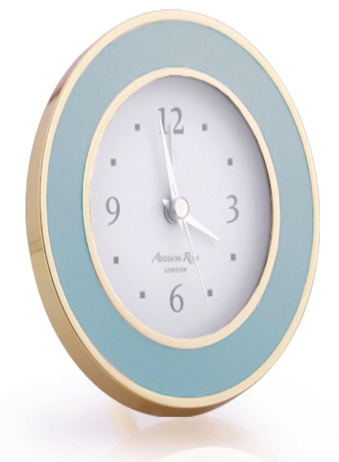 Addison Ross Powder Blue & Gold Silent Alarm Clock - Image 1