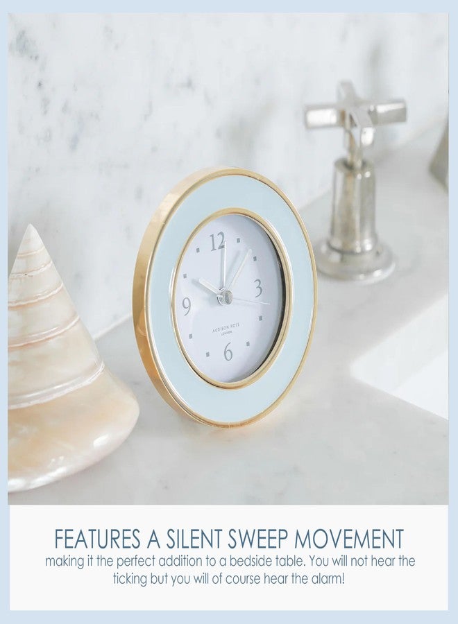 Addison Ross Powder Blue & Gold Silent Alarm Clock - Image 4