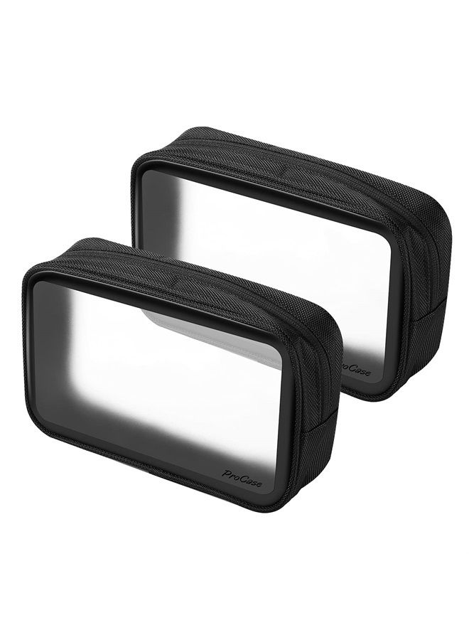 Procase [2 Pack] TSA Approved Travel Toiletry Bag Pouch, Matte Clear Quart Size Bag Carry-On Airport Airline Compliant Bag Travel Makeup Cosmetic Bag for Toiletries Liquids Creams and Cosmetics - Image 1