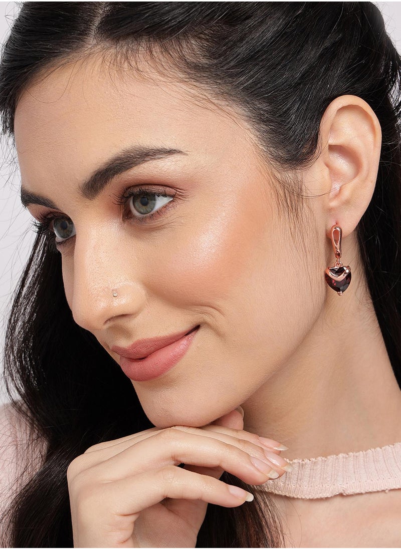 SOHI - Red Contemporary Drop Earrings - Image 1