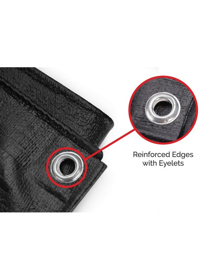 SIGMA (LABLE) 12FT X 10FT 230 GSM Waterproof Tarpaulin Heavy Duty HDPE Sheet Super Strong Tirpal, 250 Micron UV Treated Rain, Roof, Shed Protection Multipurpose Cover, Black (Eyelets Every 3ft) - Image 4