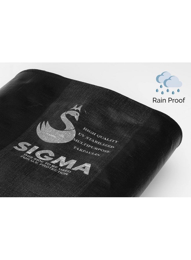 SIGMA (LABLE) 12FT X 10FT 230 GSM Waterproof Tarpaulin Heavy Duty HDPE Sheet Super Strong Tirpal, 250 Micron UV Treated Rain, Roof, Shed Protection Multipurpose Cover, Black (Eyelets Every 3ft) - Image 5