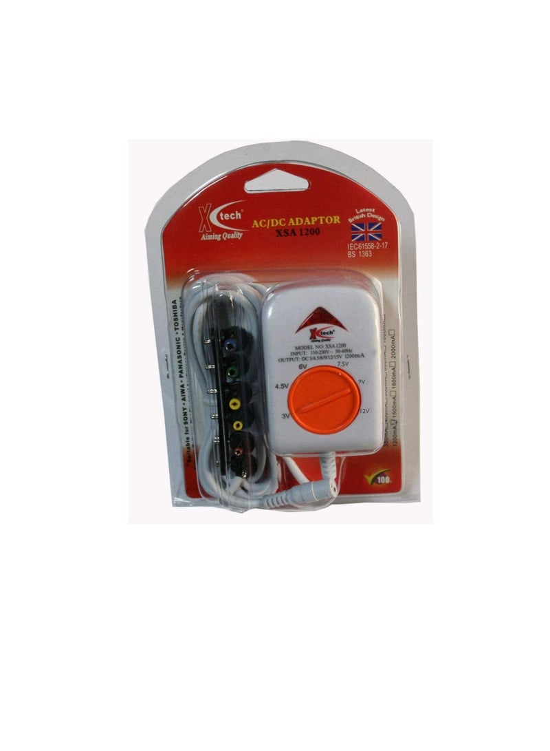 إكس تك X Tech AC to DC 3V 4.5V 6V 7.5V 9V 12V محول الطاقة مع إخراج 1200mA - Image 2