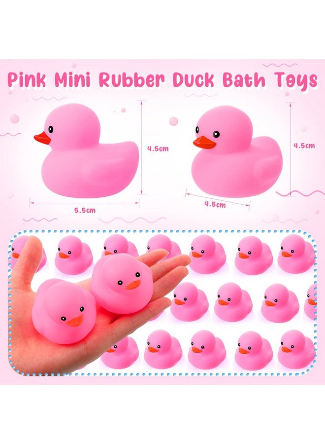 Hungdao 24 Pieces 2 Inch Mini Rubber Duck Bath Toys Squeaky Rubber Ducks Float Bathtub Ducks For Baby Shower Birthday Party Favors Classroom Carnival Prizes Car Decor Supplies (Pink) - Image 4