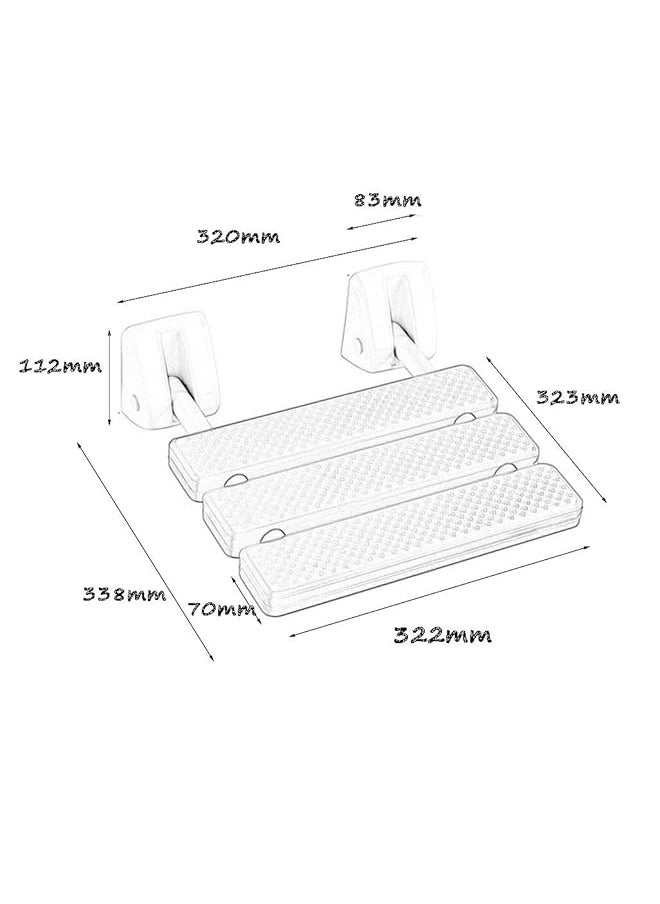 erorex Folding Wall Stool Bathroom Shower Stool Folding Chair Aisle Chair Wall Mounted Elderly Anti Slip Shower Chair Shower Seat Stool In Yellow Max. 170Kg  - Image 2