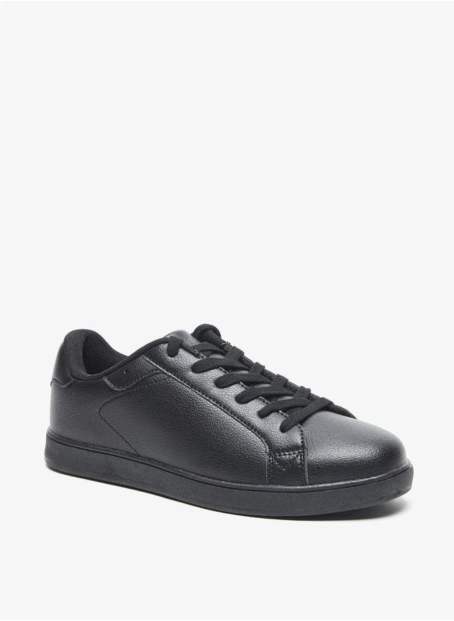 MISSY Missy Monotone Low Ankle Sneakers with Lace-Up Closure