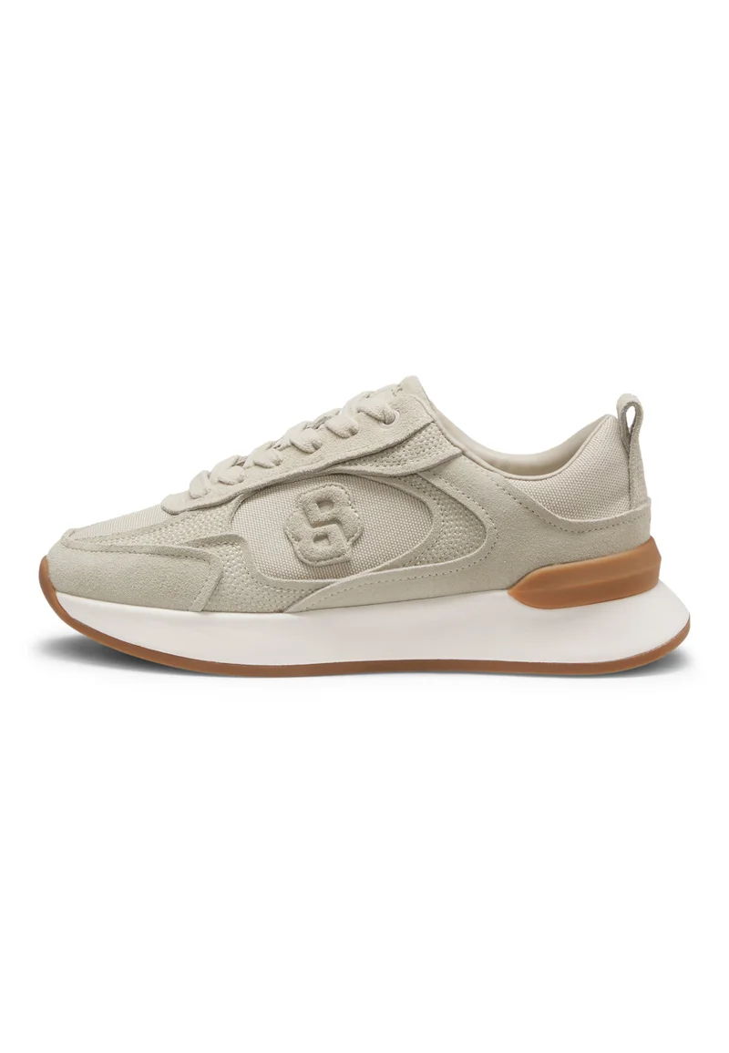 بوس Suede trainers with Double B monogram