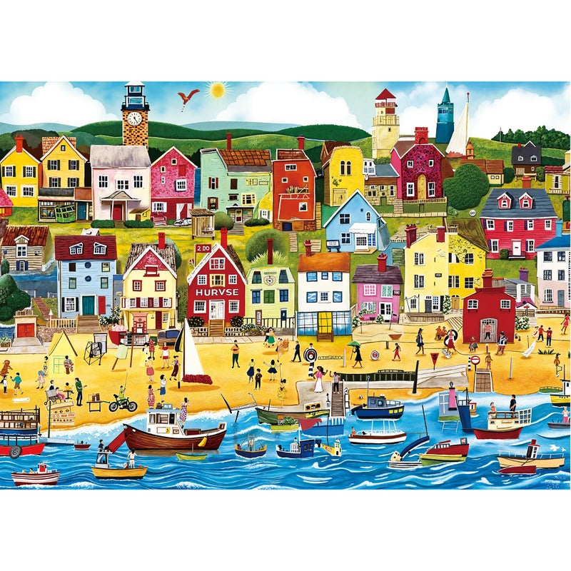 lamplig Puzzles for Adults 1000 Pieces Jigsaw Puzzles Seaside City Beach 1000 Pieces Puzzles with Letters on Back Puzzle for Fun Game Nights 276x205 inch 11 Poster - Image 3