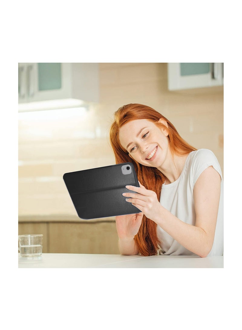 Wtech Apple iPad Air 11 5G 2024 (iPad Air 6th Generation M2) 11 Inch / Apple iPad Air 11‑inch (M3) 2025 Classic PU Leather Trifold Stand Flip Case Cover - Black - Image 4