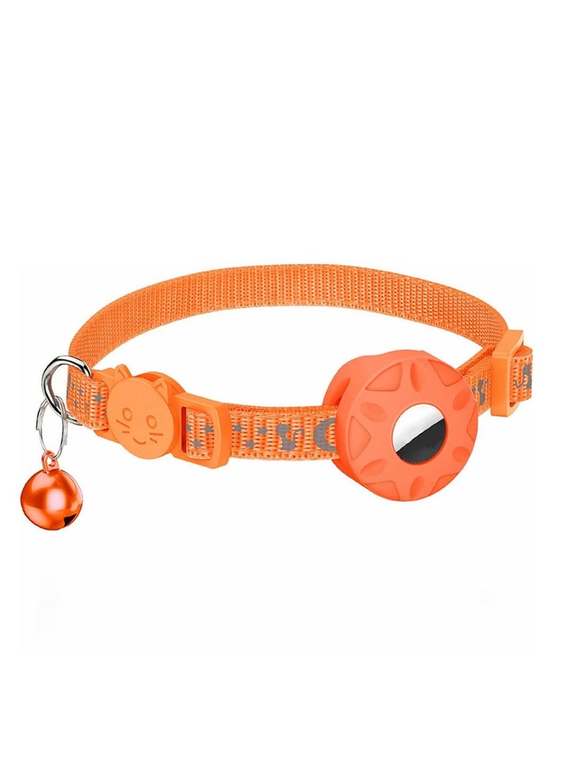Cat Collar for Airtag, Refective Collar for Cat with Safety Buckle and Waterproof for Air Tag Holder in 3/8" Width, Cat Collar Compatible with Apple Airtag for Cat Dog Kitten Puppy