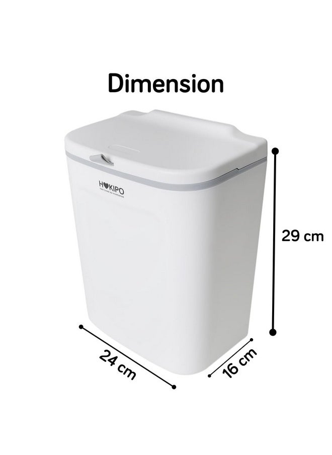 HOKIPO - HOKIPO Plastic Hanging/Wall Mounted Dustbin For Bathroom Toilet Kitchen Home Or Office, White, Pack Of 1 (AR3992), Open-Top - Image 1