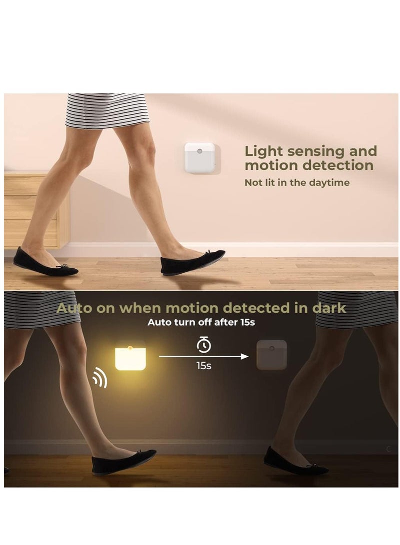 Furtey Smart Motion Sensor Night Light 【Pack of 2】 Type-C Charging Cable, Rechargeable Warm and White Night Lamp with Magnetic Attachment for Bedroom, Hallway, Stairs - Image 4
