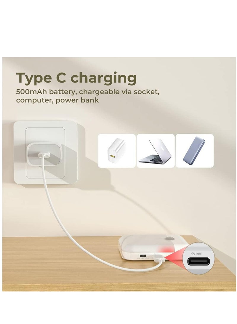 Furtey Smart Motion Sensor Night Light 【Pack of 2】 Type-C Charging Cable, Rechargeable Warm and White Night Lamp with Magnetic Attachment for Bedroom, Hallway, Stairs - Image 5