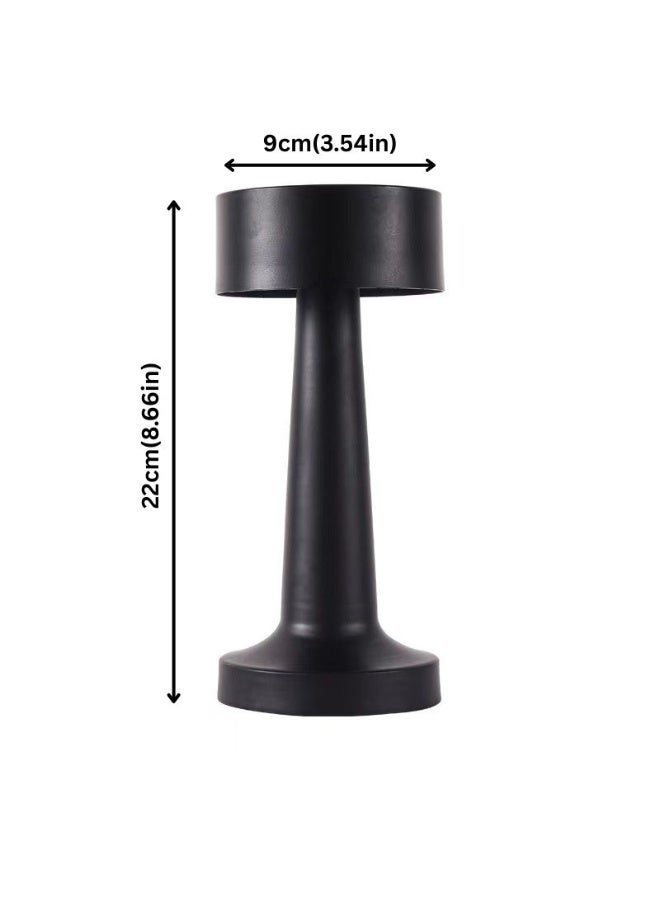 LED Table Lamp Portable USB Rechargeable – Modern Black Metal Desk Lamp, Cordless Touch Control Night Light, Dimmable Battery Operated Lamp for Bedroom, Office Desk, Restaurant, Bedside Table, Three Color Modes - Image 3