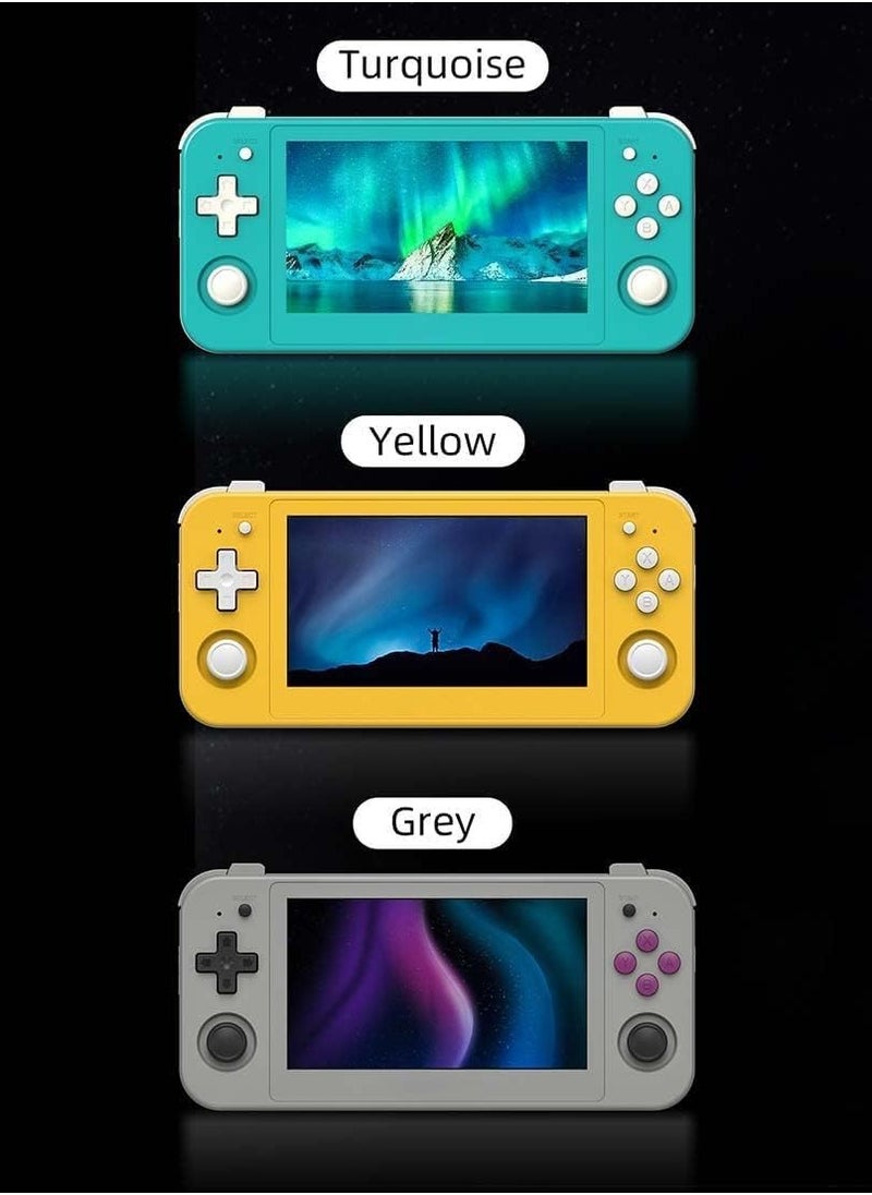 RG505 Retro Game Handheld Game Console with 128GB TF-card Built-in 3000+ Games, 4.95-inch OLED Touch Screen with Android 12 System, Unisoc Tiger T618 and Compatible with Google Play Store (Yellow)