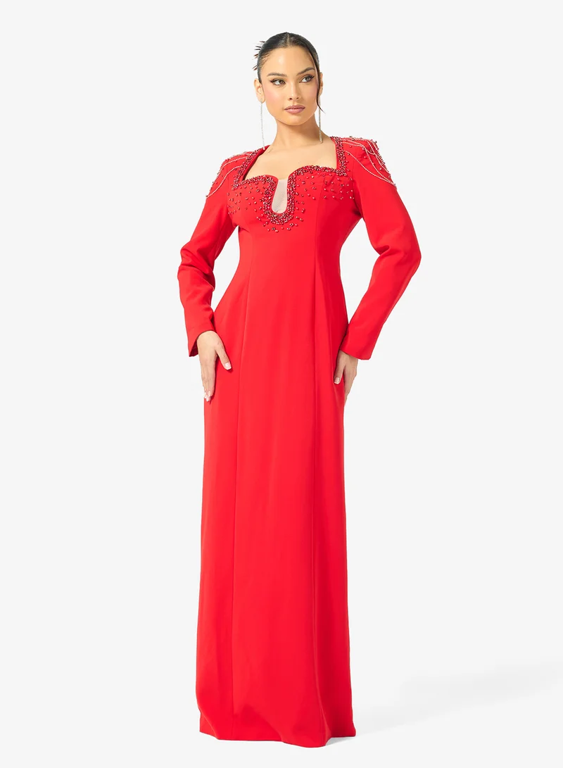 Ginger Boutique Rhinestone Embellished Luxe Evening Gown