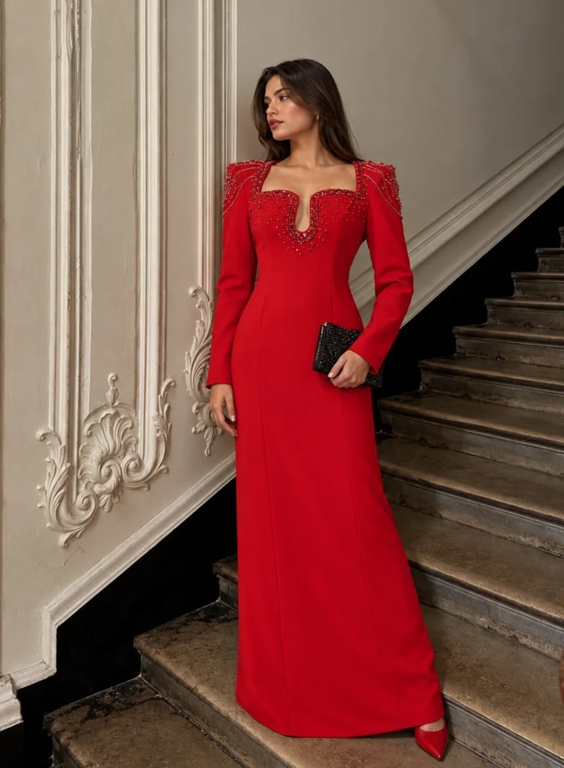 Ginger Boutique Rhinestone Embellished Luxe Evening Gown