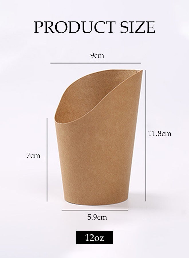 DUNISO 50PCS Disposable French Fries Holder,French Fries Cup Set, Take out Party Baking Supplies Snack Cups, Kraft Paper Snack Dessert Cups for Wedding, Birthday, Party - Image 2
