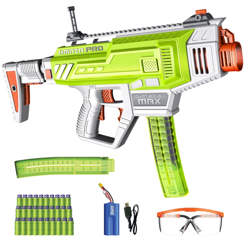 Dart Zone Max Omnia Pro Gen 3 Foam Dart Blaster150 FPS Full Auto Foam Dart Blaster for AdultsElectric Foam BlasterElite Blaster for Ages 14 with 30 Half Length Darts Sight Mags Stock Eyewear - Image 3