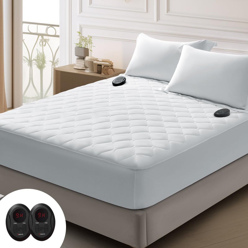 Bwarm Premium Quilted Heated Mattress Pad King Size, 78" x 80" Bed Warmer, 9 Heat Settings, 1-12 Hours Auto Off, Soft and Cozy, Deep Pocket, Fast Heating, Machine Washable - Image 1
