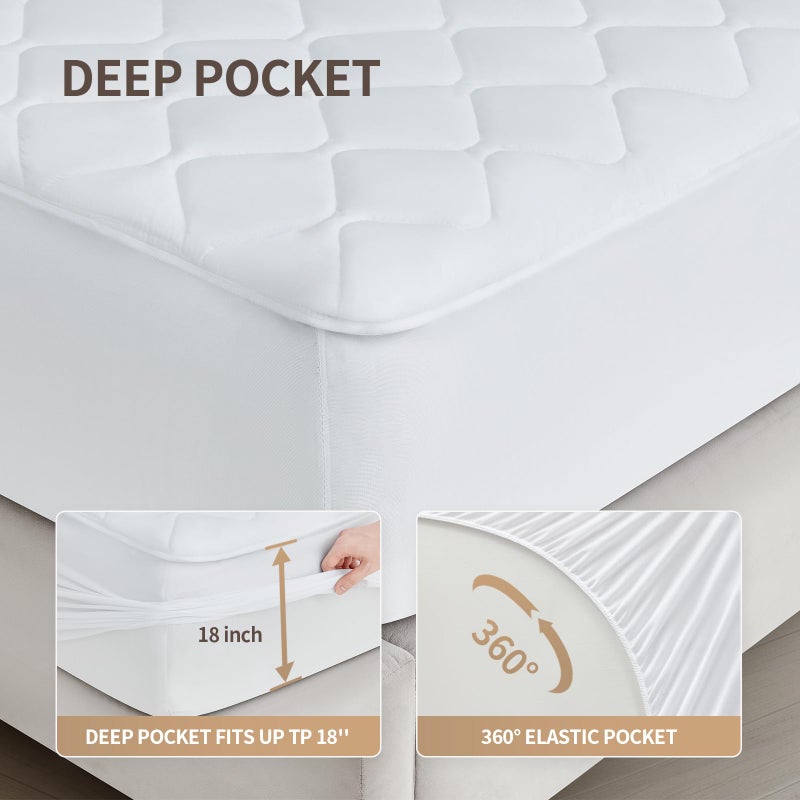 Bwarm Premium Quilted Heated Mattress Pad King Size, 78" x 80" Bed Warmer, 9 Heat Settings, 1-12 Hours Auto Off, Soft and Cozy, Deep Pocket, Fast Heating, Machine Washable - Image 5