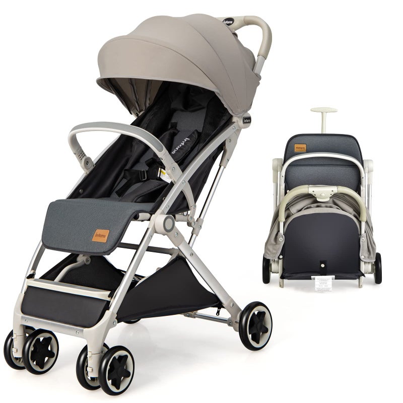 INFANS Lightweight Baby Stroller, Compact Infant with One-Hand Fold, Travel Stroller for Airplane with Cup Holder, Canopy 5-Point Harness Foot Cover for 6-36 Month - Image 1