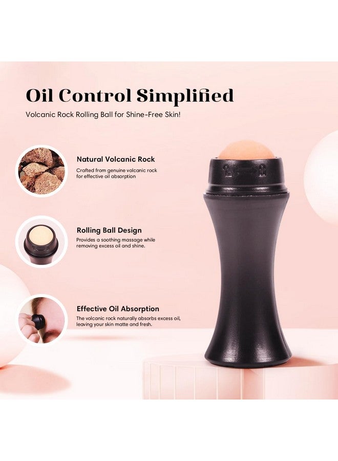 Generic Volcanic Face Roller Oil Absorbing Face Roller Portable Facial Skin Care Stick For Oily Face Control & Cleaning Natural Care Solution Reusable Roller Tool (Black Volcanic)  - Image 3