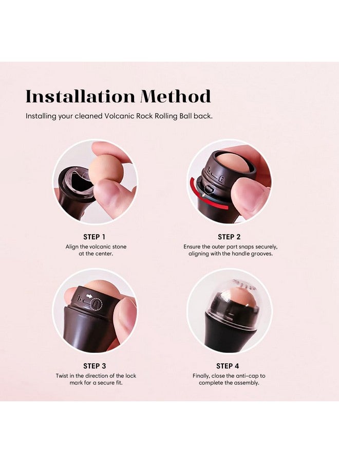 Generic Volcanic Face Roller Oil Absorbing Face Roller Portable Facial Skin Care Stick For Oily Face Control & Cleaning Natural Care Solution Reusable Roller Tool (Black Volcanic)  - Image 4