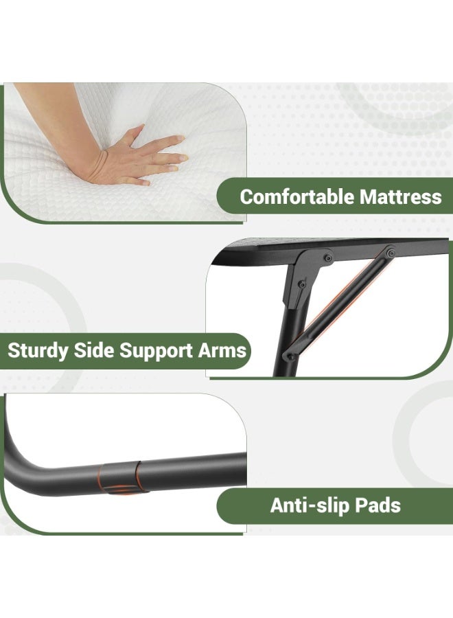 تشولوفز سرير مزدوج قابل للطي مزود بمرتبة - سرير قابل للطي 190*78 سم، سرير ضيوف متنقل مناسب للبالغين، سرير قابل للطي مزود بمرتبة من الإسفنج الذكي، أريكة سرير قابلة للطي موفرة للمساحة بإطار معدني متين - Image 5