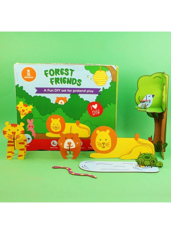 Shumee - shumee Forest Themed 3D Paper Art and Craft DIY Kit for Kids 5 Years Above to Create a Lion, a Tiger, a Bear, a Tortoise, a Monkey, a Snake, a Bird, a Rabbit, and an Alligator - Image 1