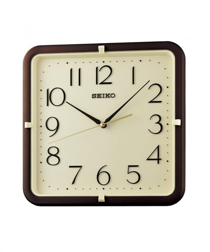 SEIKO Plastic Case Wall Clock QXA833D Beige Dial, Modern Design - Image 1