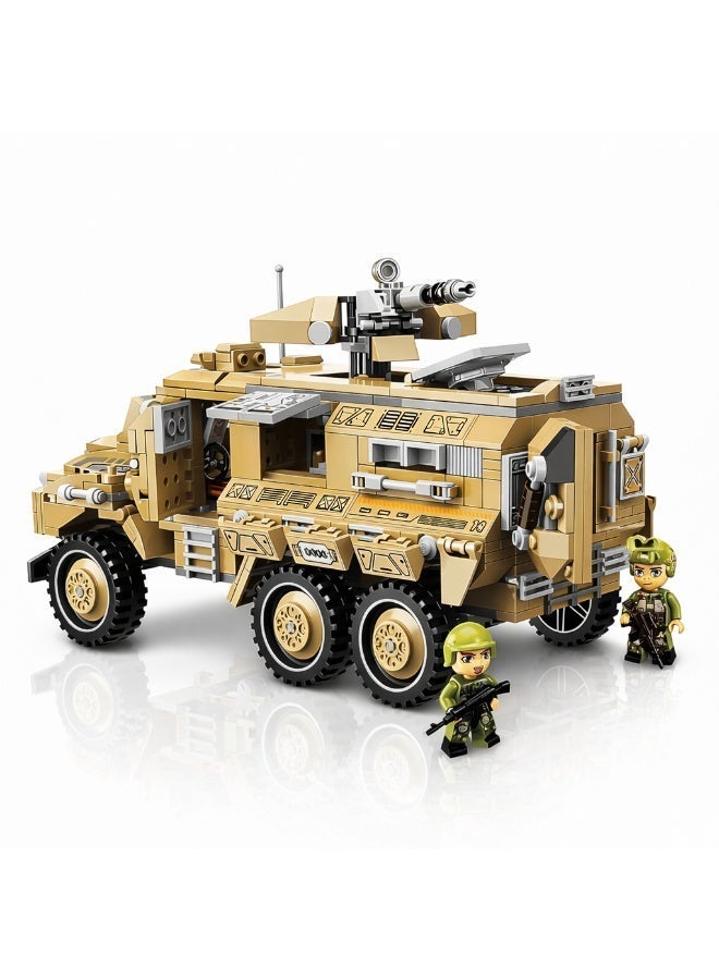 Qman Thunder Mission Heavy Armored Vehicle Building Set – 603 Pieces with 3 Soldier Minifigures – Military Construction Toy for Kids Ages 6+ - Image 1