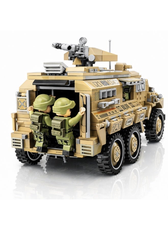 Qman Thunder Mission Heavy Armored Vehicle Building Set – 603 Pieces with 3 Soldier Minifigures – Military Construction Toy for Kids Ages 6+ - Image 2