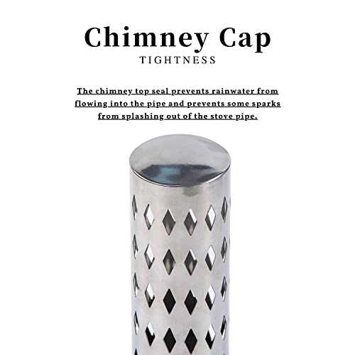 SoloWilder Spark Arrestor Stove Pipe 2.36inch Stainless Steel Chimney Rain Cap Length 8.7 inch for Wood Stove Pipe - Image 2