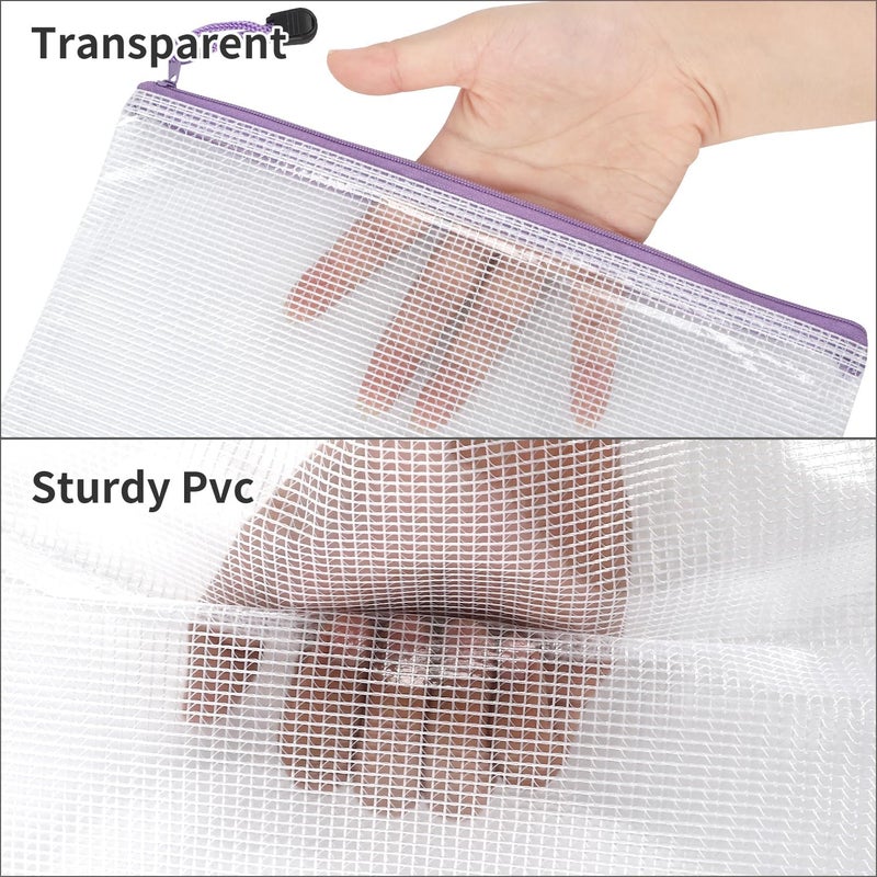 EOOUT 30pcs Mesh Zipper Pouch Set - Waterproof Document Bags in 8 Sizes and 8 Colors for Travel, School, and Home Organization - Image 3