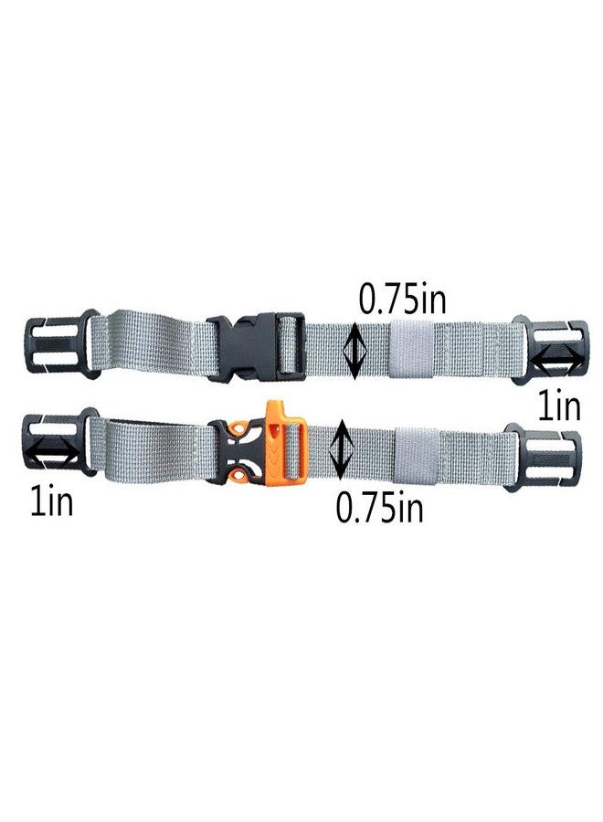 HDHYK 2 Packs Backpack Chest Strap- Nylon -Suitable for Webbing on The Backpack up to 25MM(Grey) - Image 3