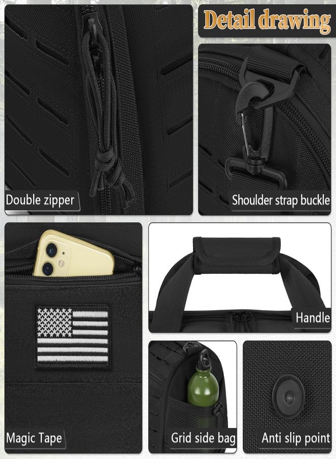 GMAK 21.5 Inch Military Tactical Duffle Bag for Men, 40L Sports Gym Bag with Shoe Compartment, Carry on Tote Travel Duffle Bag for Weekender Overnight Gym Workout Training Basketball Football, Black - Image 2