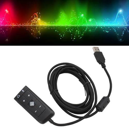Asixxsix USB to 3.5mm Jack Audio Adapter,Virtual 7.1 Surround Sound, USB to Audio Jack Sound Card Adapter with Headphone Microphone Jack, External Audio Adapter for Kingston HyperX Cloud II - Image 4