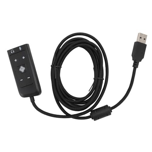 Asixxsix USB to 3.5mm Jack Audio Adapter,Virtual 7.1 Surround Sound, USB to Audio Jack Sound Card Adapter with Headphone Microphone Jack, External Audio Adapter for Kingston HyperX Cloud II - Image 1