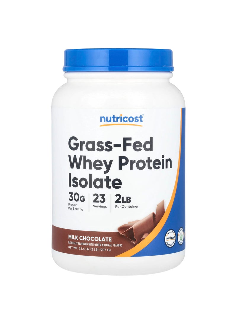 Nutricost Grass-Fed Whey Protein Isolate, Milk Chocolate, 2 lb (907 g)