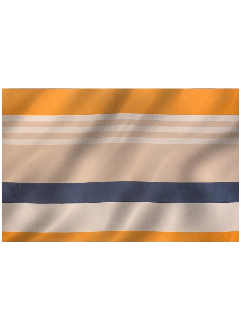 BSB HOME Premium Glace Cotton Kingston Collection King Size Bedsheets with 2 King Size Pillow Covers| Soft Sheets, Breathable, Shrinkage (3 Piece Set, 275 X 275 CM Flat sheet , 50 X 75 CM Pillow Covers, Yellow,Blue & Beige Cotton)  - Image 3