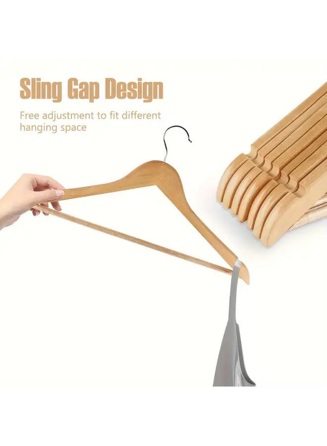 Wooden Wall Mounted Hangers 360 Rotating Hooks Anti Slip Strips Space Saving Closet Organizer - Image 5